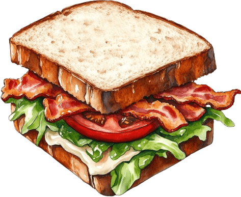 Delicious BLT sandwich illustration